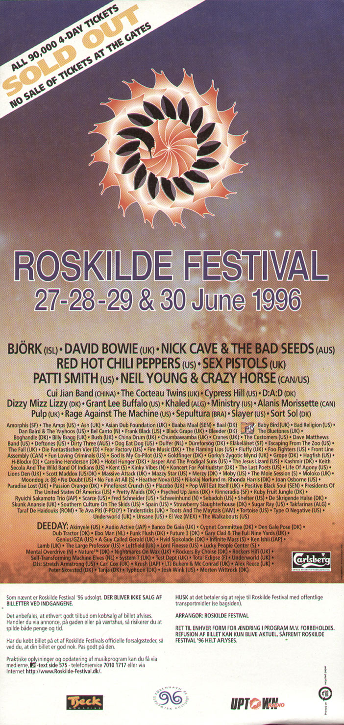forhold tykkelse sorg Roskilde Festival 1997