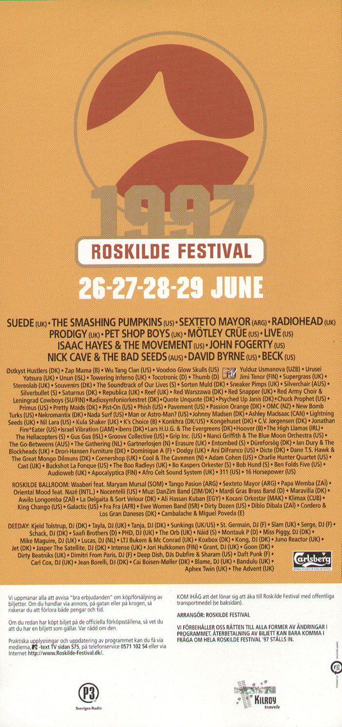 forhold tykkelse sorg Roskilde Festival 1997